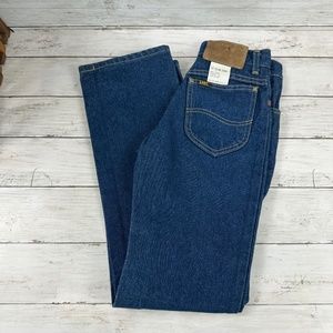 Vintage Lee Jeans Kids 12 Slim‎ Blue Denim Cotton Pockets Snap Button USA 90s